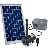 Panel Solar fotovoltaico de 2 W / 300 cm² Bomba de 200 l/h / IPX8 Batería de 8 h de duración / 3,7 V / 2 Ah Blumfeldt Liquitorre Fuente Solar para Exteriores Poliresina Iluminación LED 
