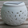 Bola lámpara de mesa solar Led cerámica blanca