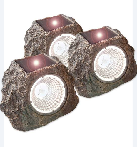 3 piedras con foco de led y célula solar 835571