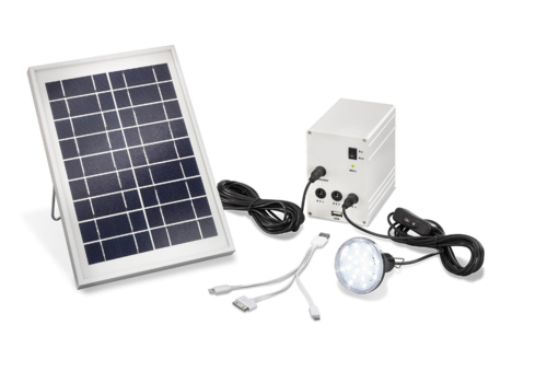 Cargador solar 5W con batería USB y lámpara led