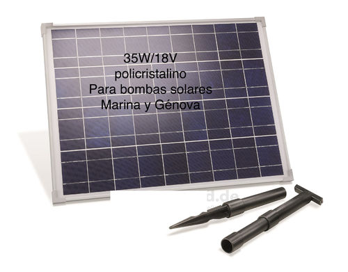 Panel solar 35W/18V policristalino con estaca Esotec.