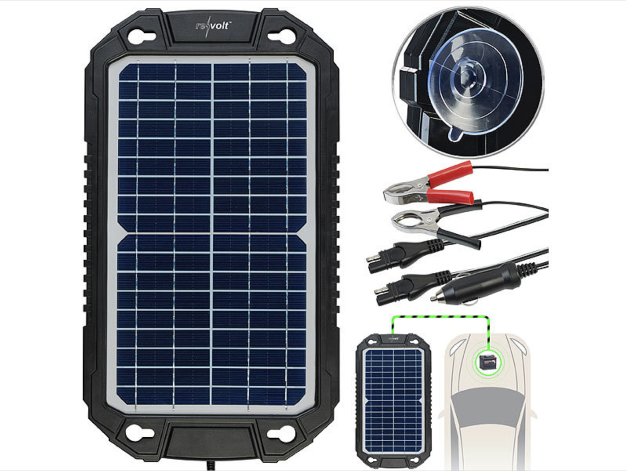 Cargador solar 12V 10W para baterías de arranque. - Solar